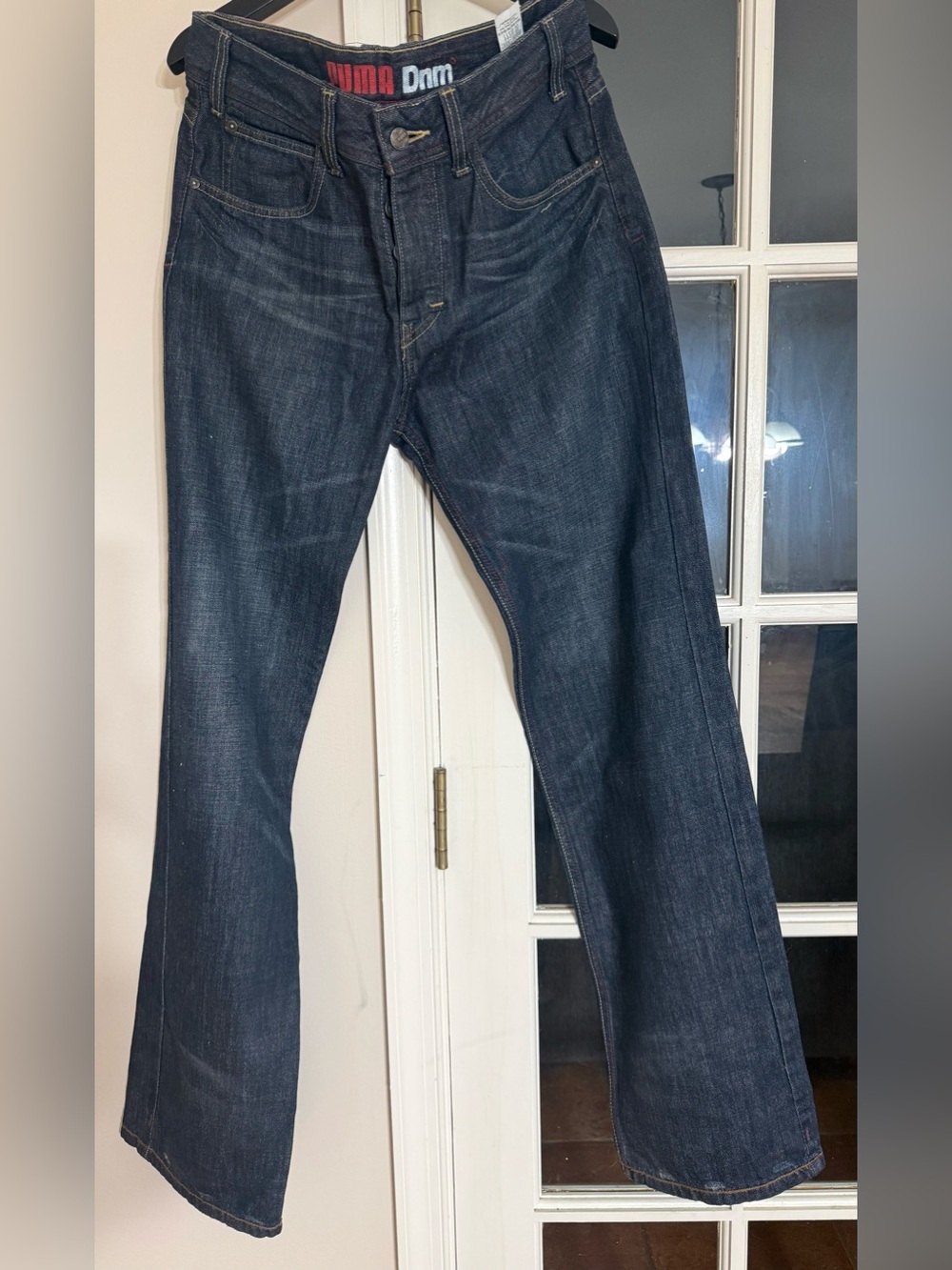 Vintage Rare Puma Men's Dark Blue Bootcut Jeans size W32